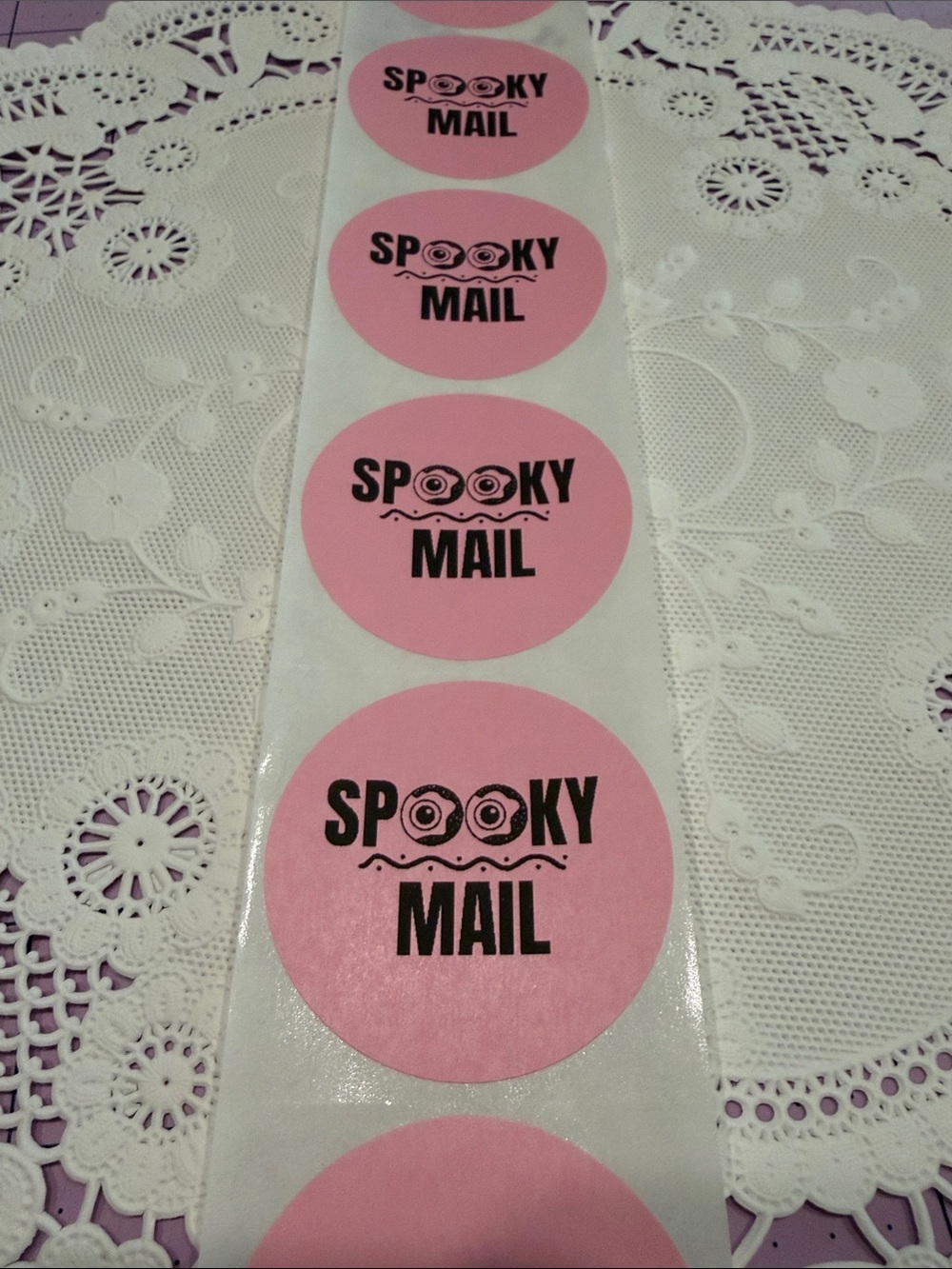 Spooky Mail 2” Pink Sticker set of 100 Halloween Mail